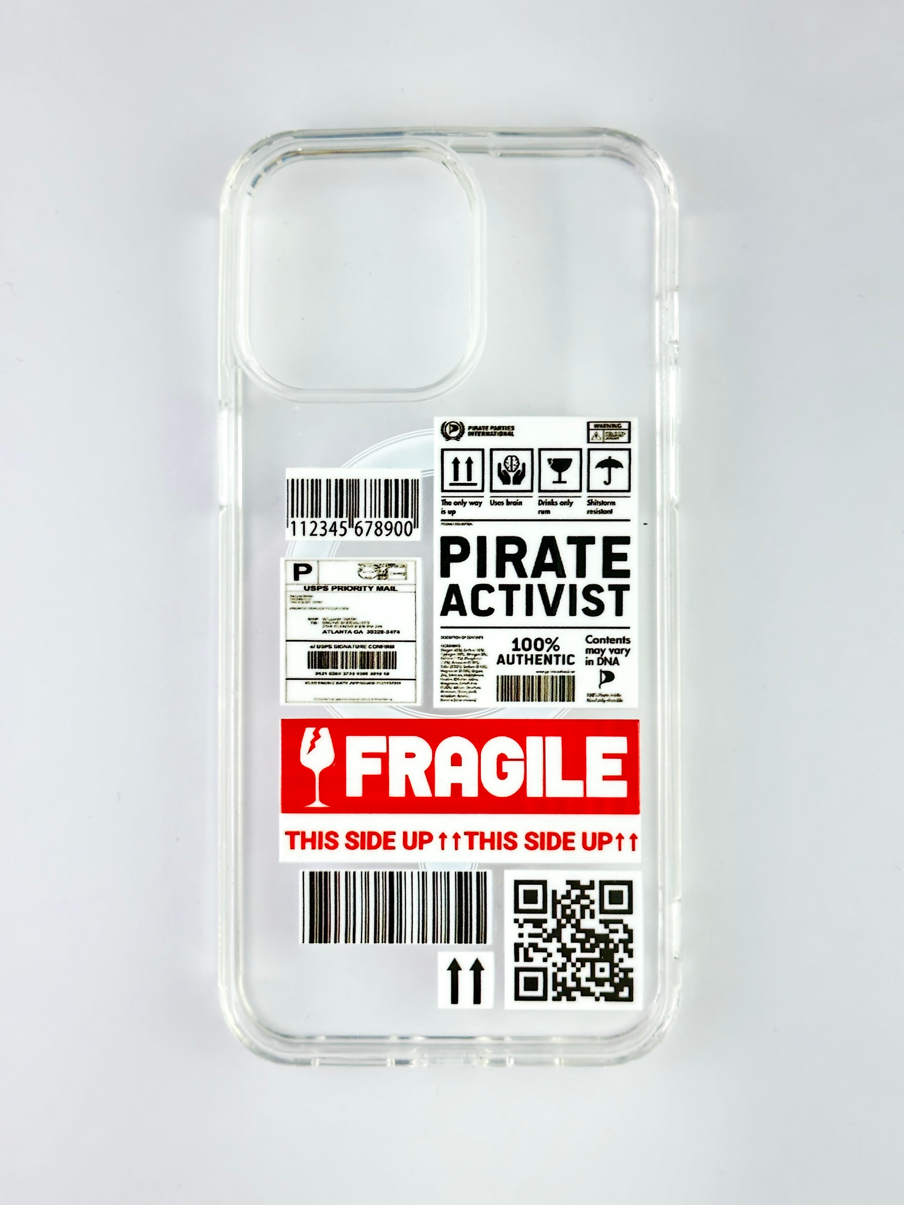 FRAGILE Yazılı Şeffaf Magsafe Wireless Kablosuz Şarj Destekli V-mags Kılıf