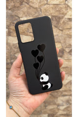 Vivo Y21 Uyumlu Kalpli Panda Desenli Silikon Darbe Emici Klasik Korumalı Rubber Kılıf