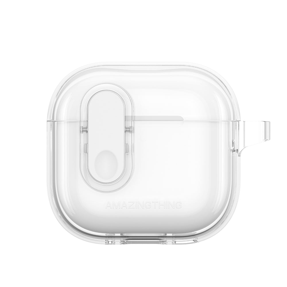 Airpods 4 Kılıf Amazingthing Magnetik Kilit Tasarımlı Minimal Serisi Kılıf Şeffaf