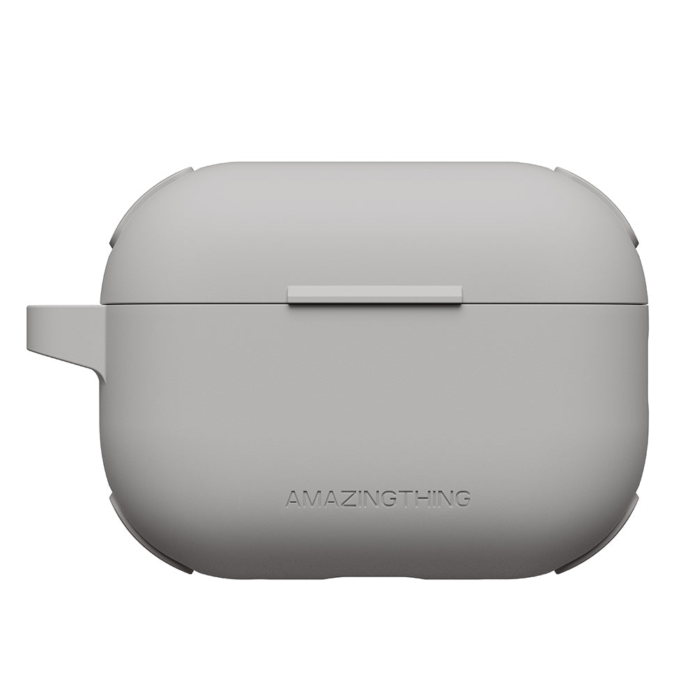 Airpods Pro 2 Uyumlu Amazingthing Airbag Köşe Tasarımlı Omni Serisi Silikon Kapak Gri