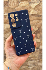 Samsung Galaxy S21 Ultra Uyumlu Mini Fiyonk Desenli Silikon Darbe Emici Klasik Korumalı Rubber Kılıf