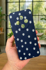 TECNO SPARK 30C Uyumlu Mini Papatya Desenli Silikon Darbe Emici Klasik Korumalı Rubber Kılıf