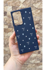 Samsung Galaxy Note 20 Ultra Uyumlu Mini Fiyonk Desenli Silikon Darbe Emici Klasik Korumalı Rubber Kılıf