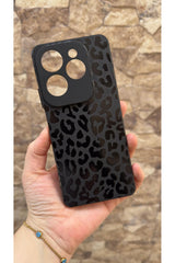 İNFİNİX HOT 40 Uyumlu Leopar Desenli Silikon Darbe Emici Klasik Korumalı Rubber Kılıf