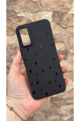 Infinix GT 30 Pro Uyumlu Mini Siyah Yıldız Desenli Silikon Darbe Emici Klasik Korumalı Rubber Kılıf