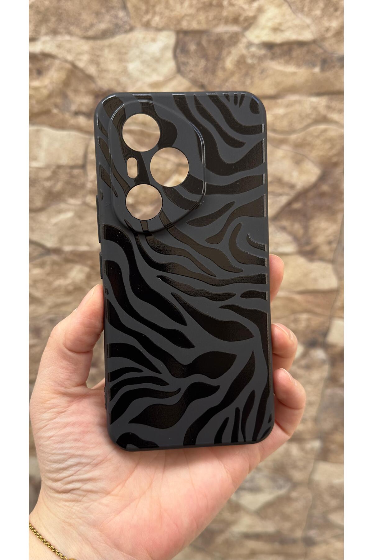 Honor 400 Pro Uyumlu Zebra Desenli Silikon Darbe Emici Klasik Korumalı Rubber Kılıf