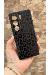 Tecno Camon 40 4G Uyumlu Leopar Desenli Silikon Darbe Emici Klasik Korumalı Rubber Kılıf