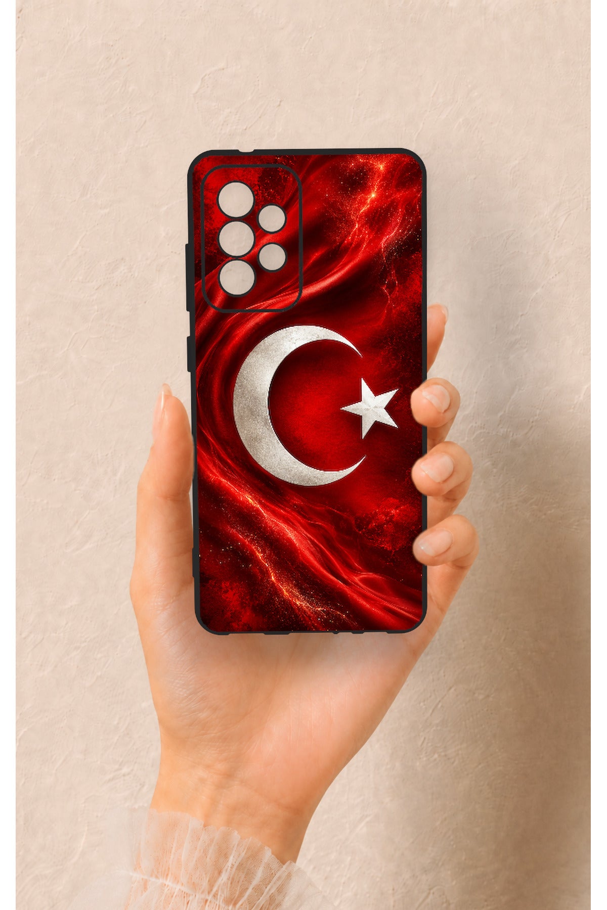 Samsung A52 Uyumlu Türk Bayrağı Desenli Silikon Kılıf