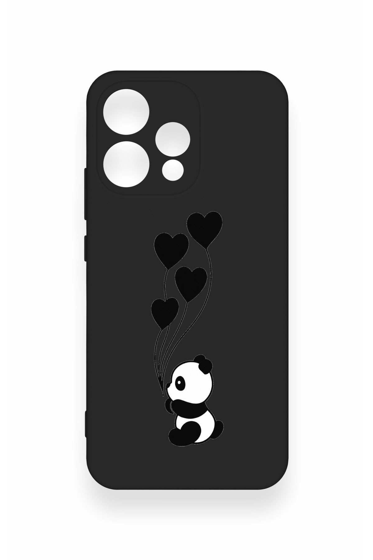 Oppo Reno 15 5G Uyumlu Kalpli Panda Desenli Silikon Kılıf