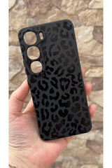 Vivo V40 Lite 5G Uyumlu Leopar Desenli Silikon Darbe Emici Klasik Korumalı Rubber Kılıf