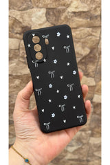 Huawei Nova Y70 Uyumlu Mini Fiyonk Desenli Silikon Darbe Emici Klasik Korumalı Rubber Kılıf