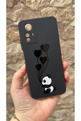 Redmi Note 12S Uyumlu Kalpli Panda Desenli Silikon Darbe Emici Klasik Korumalı Rubber KılıF
