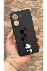 POCO X7 PRO Uyumlu Kalpli Panda Desenli Silikon Darbe Emici Klasik Korumalı Rubber Kılıf