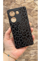 TECNO CAMON 20 PRO Uyumlu Leopar Desenli Silikon Darbe Emici Klasik Korumalı Rubber Kılıf