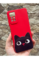 Redmi Note 11 Pro/Note 12 Pro 4G Uyumlu Sevimli Siyah Kedi Desenli Silikon Darbe Emici Klasik Kılıf