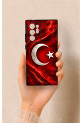 Samsung Note 20 Ultra Uyumlu Türk Bayrağı Desenli Silikon Kılıf