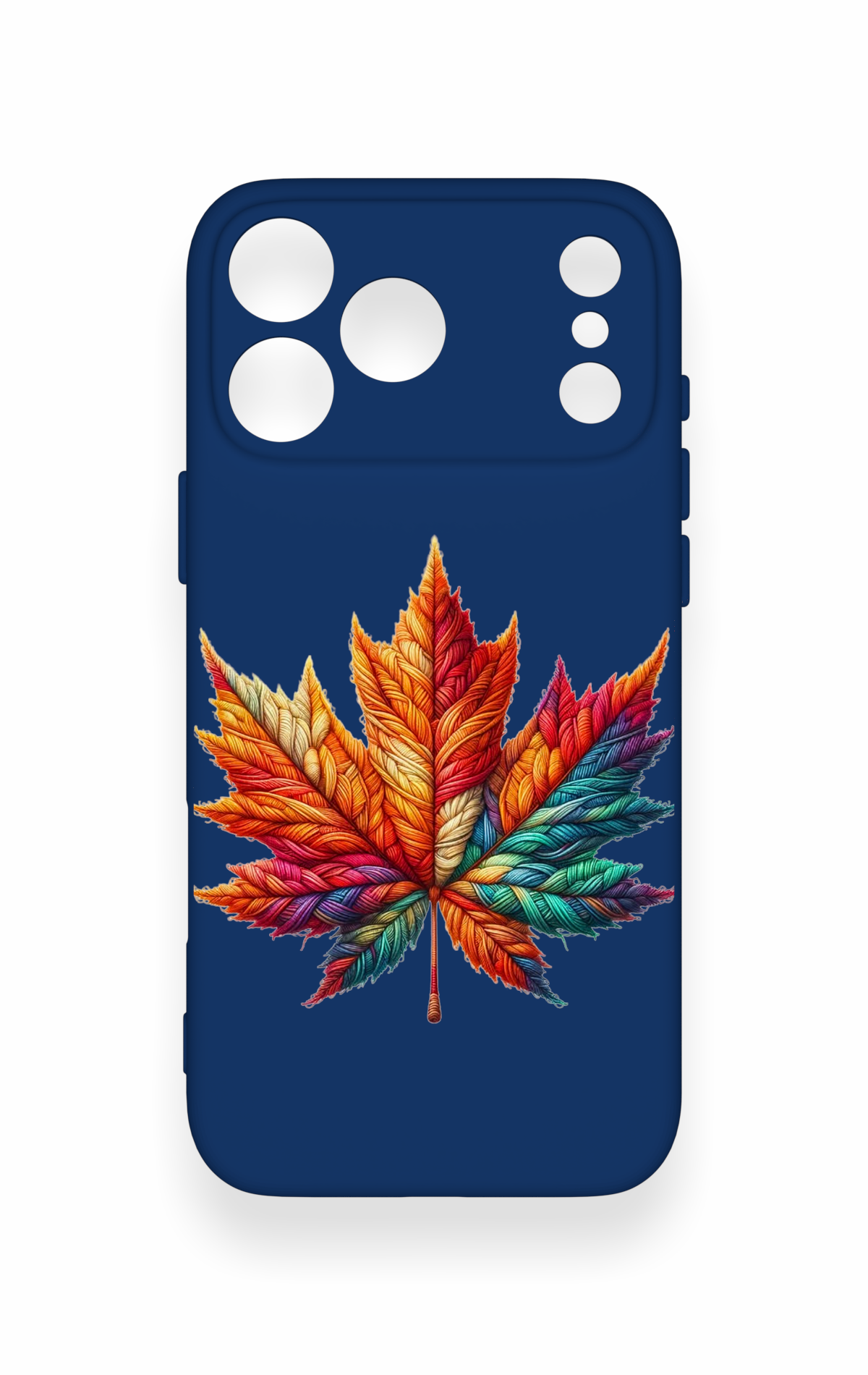 iPhone 17 Pro Max Uyumlu Renkli Yaprak Desenli Silikon Kılıf