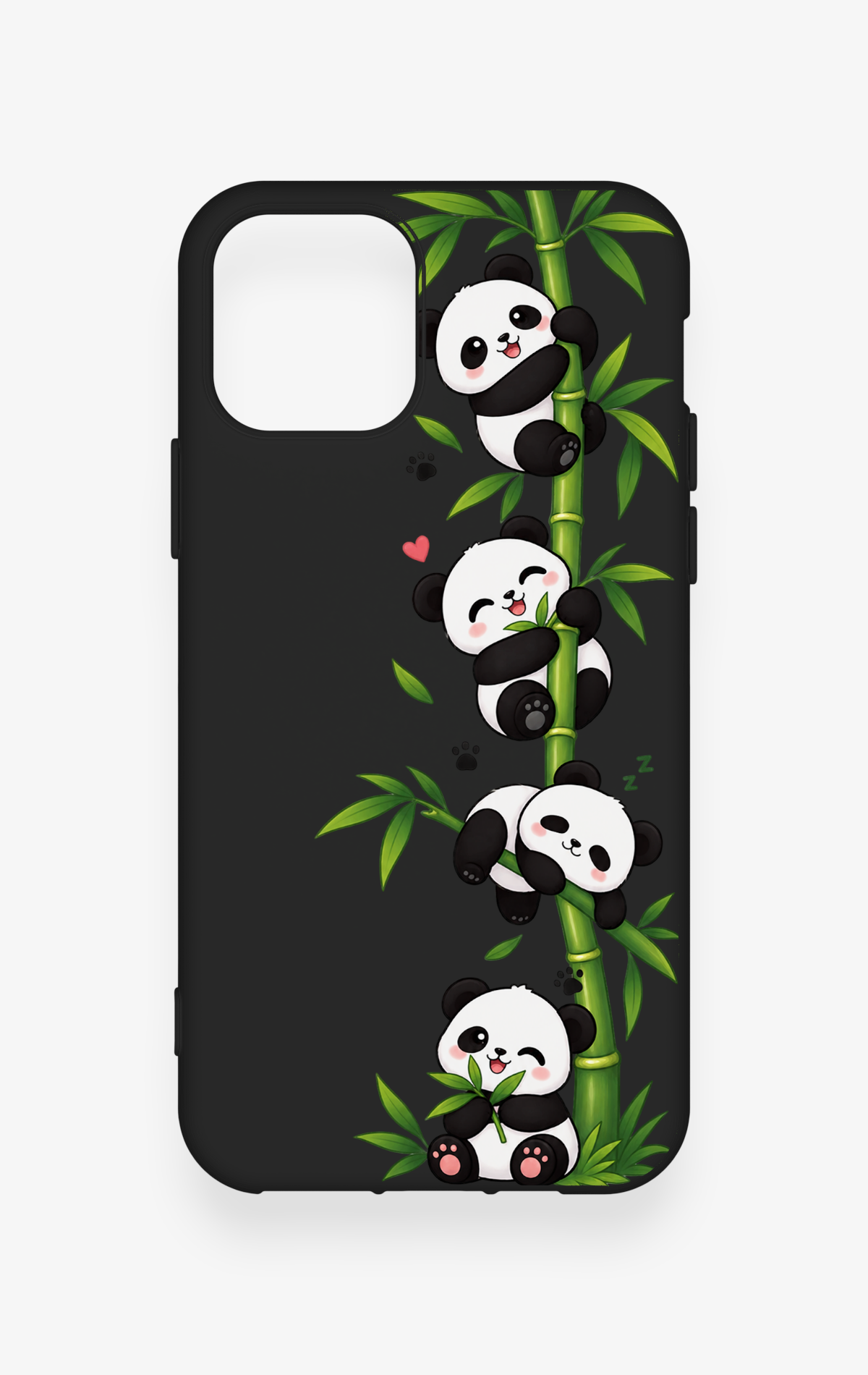 iPhone 11 Pro Uyumlu Sevimli Panda Bambu Desenli Silikon Kılıf