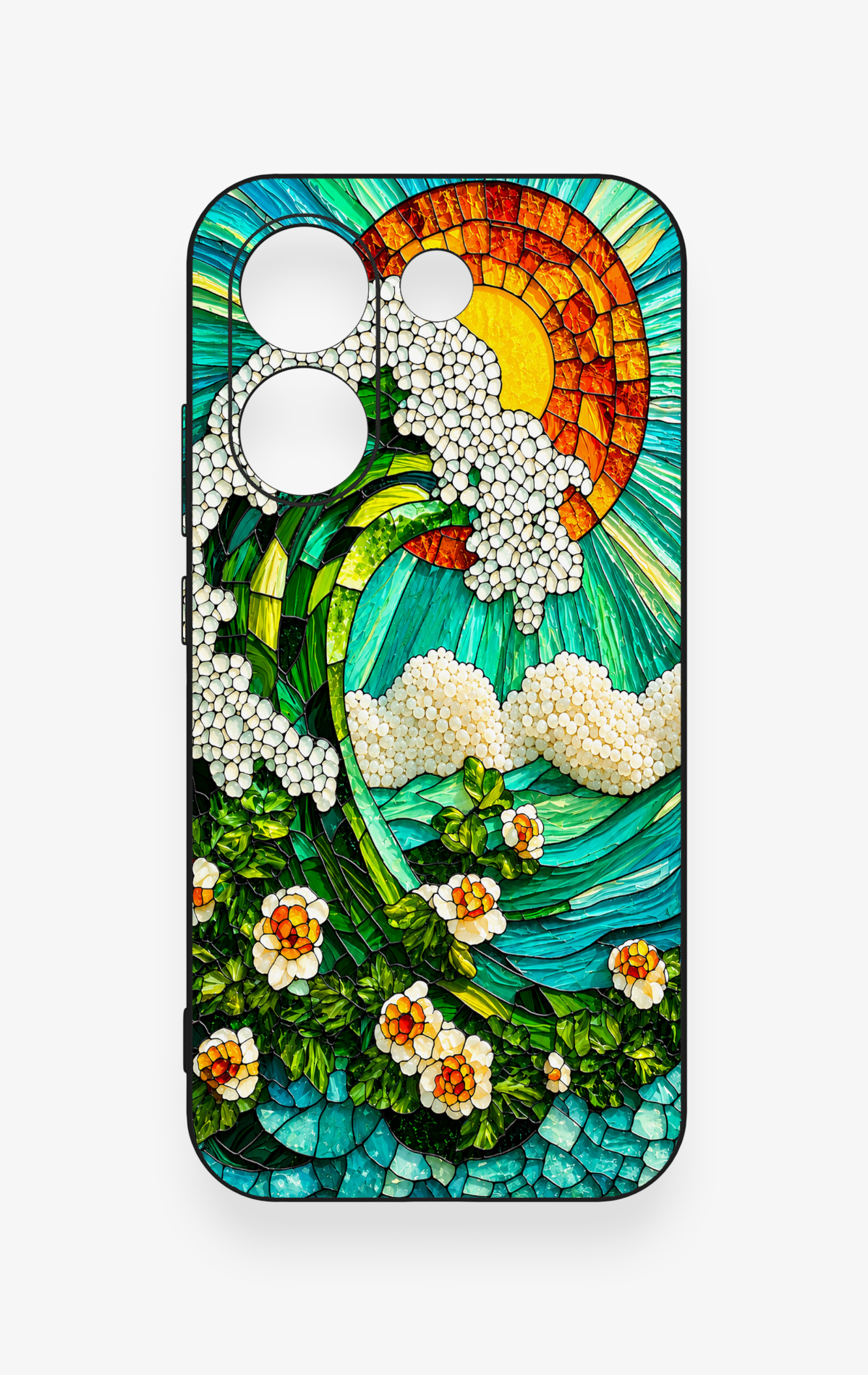 Poco X8 Pro Uyumlu Mozaik Okyanus Dalgası Desenli Silikon Kılıf