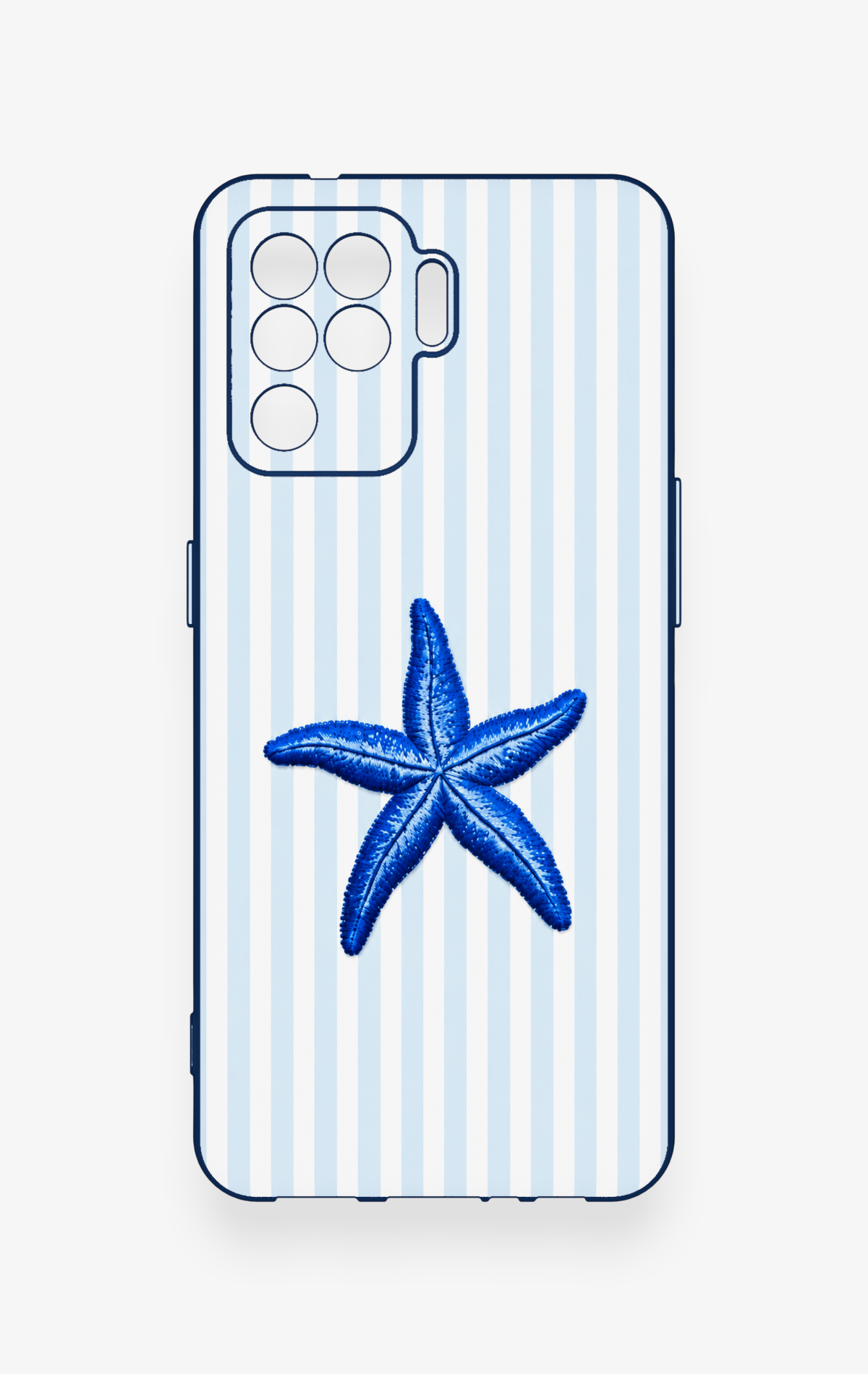 Oppo Reno 5 Lite Uyumlu Mavi Deniz Yıldızı Desenli Silikon Kılıf
