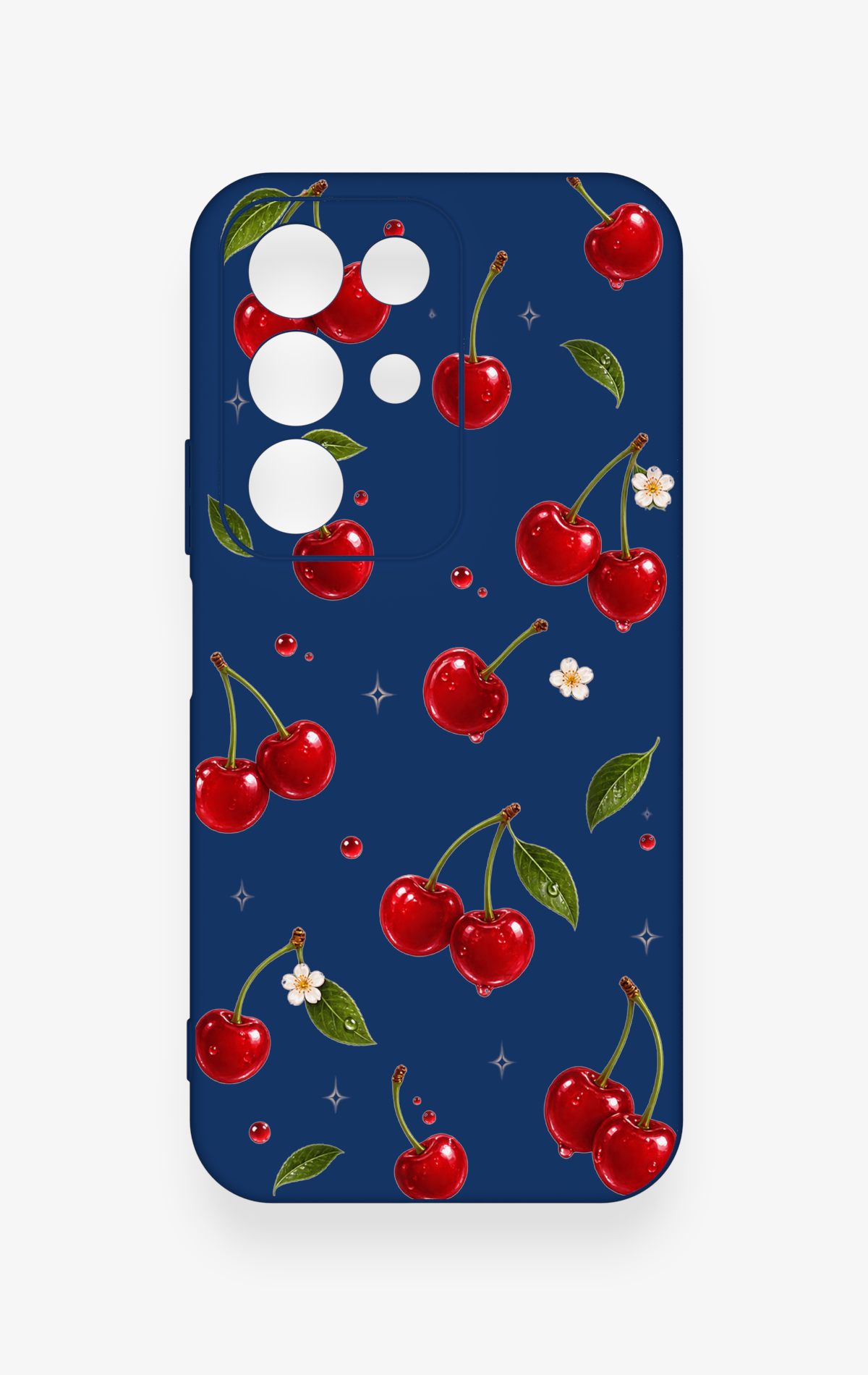 Realme C85 5G Uyumlu Kiraz Papatya Desenli Silikon Kılıf