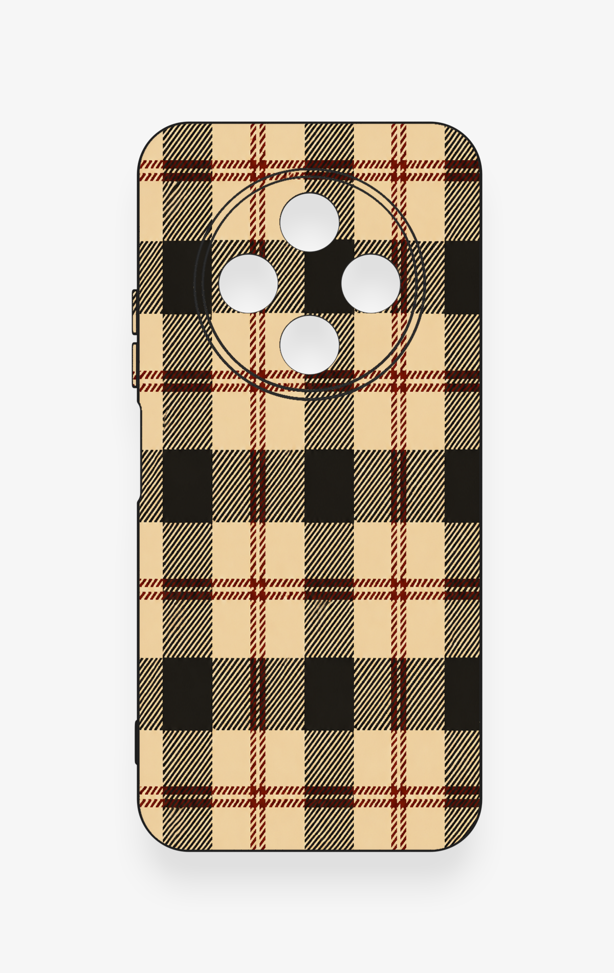 Tecno Spark 30C Uyumlu Krem Ekose Desenli Silikon Kılıf