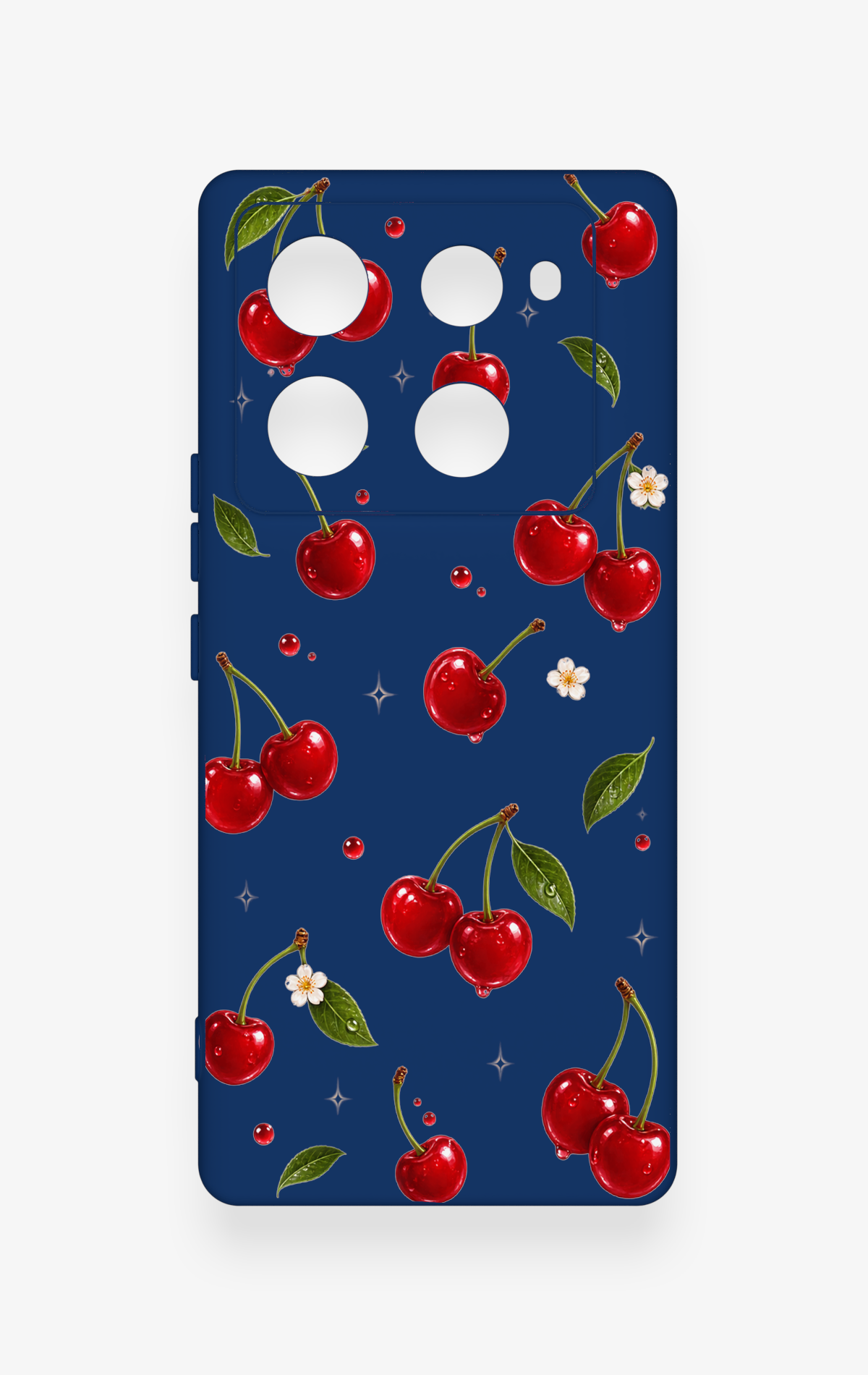 İnfinix Note 40 Pro Uyumlu Kiraz Papatya Desenli Silikon Kılıf