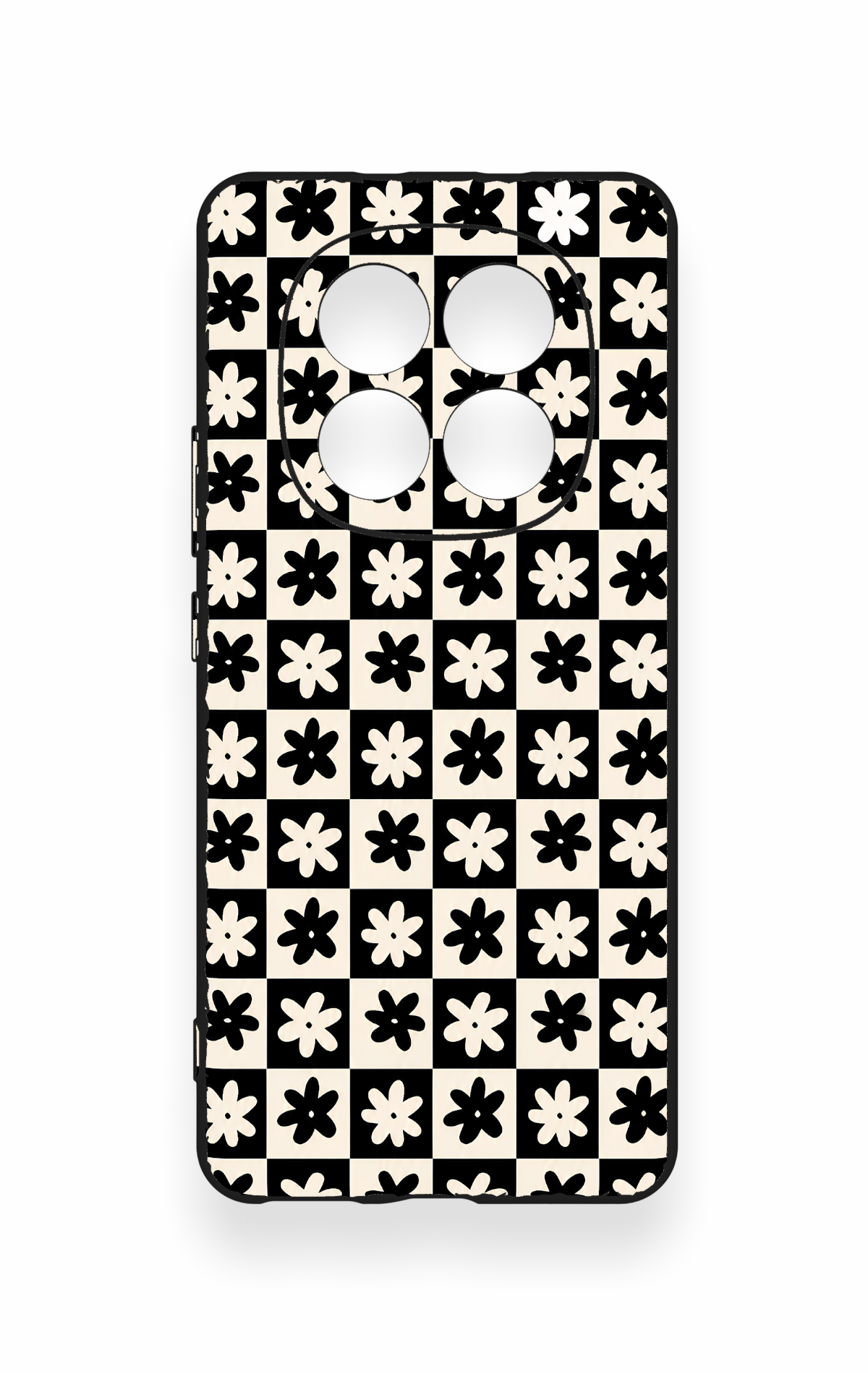 REDMİ NOTE 15 4G Uyumlu Çiçek Motifli Dama Desenli Silikon Kılıf