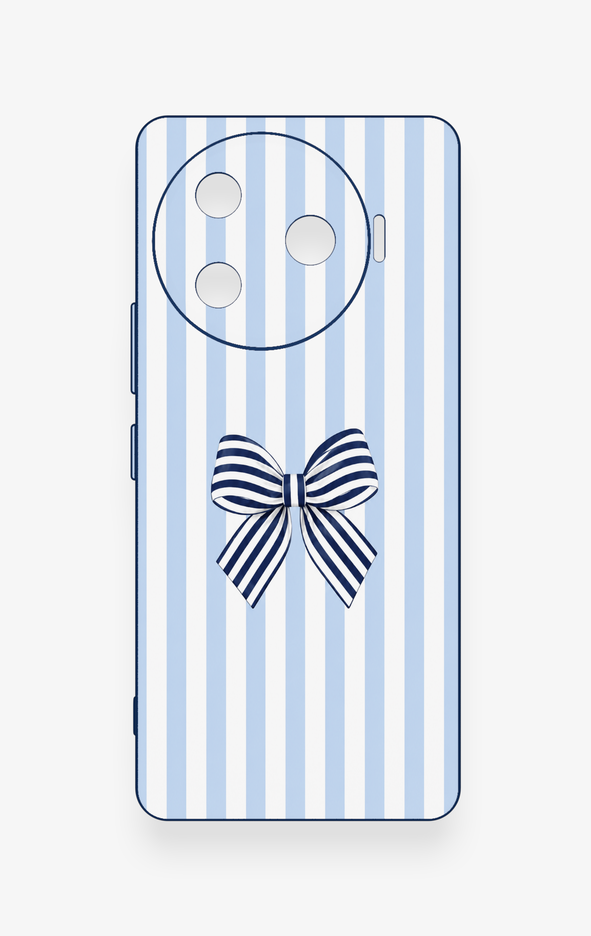 Tecno Camon 30 Pro 5G Uyumlu Mavi Beyaz Kurdele Desenli Silikon Kılıf