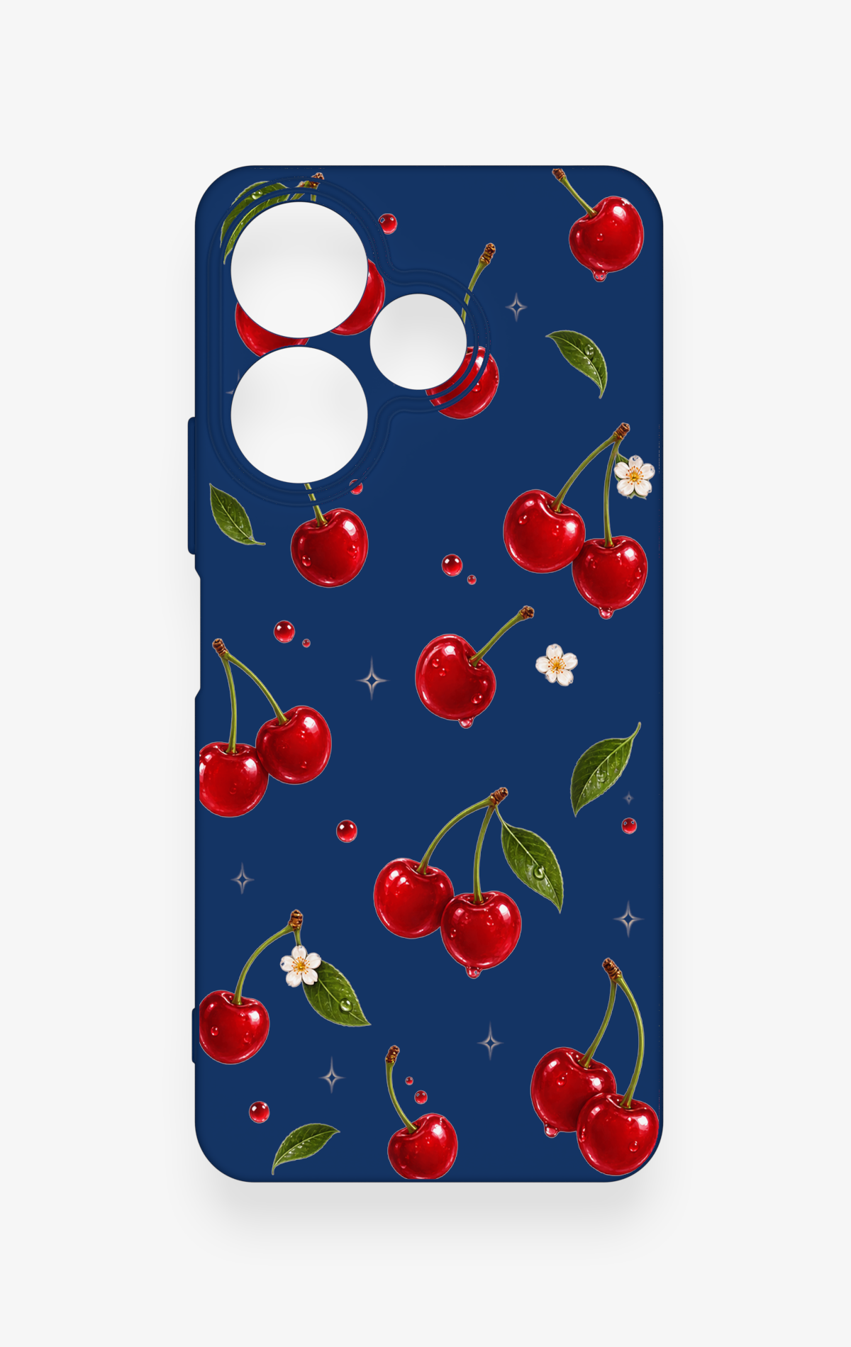 Redmi 13 4G Uyumlu Kiraz Papatya Desenli Silikon Kılıf