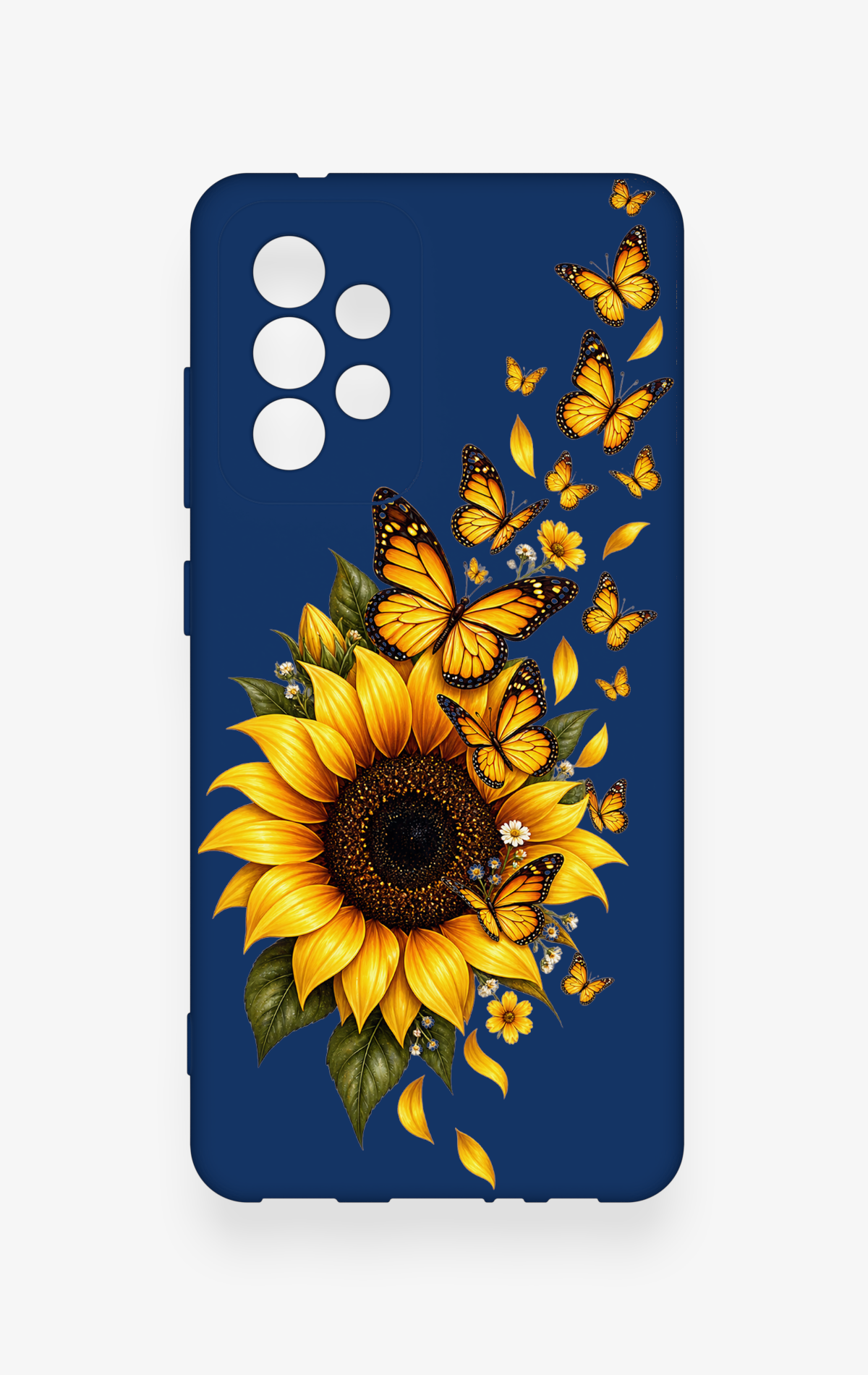Samsung A52 Uyumlu Ayçiçeği Desenli Silikon Kılıf