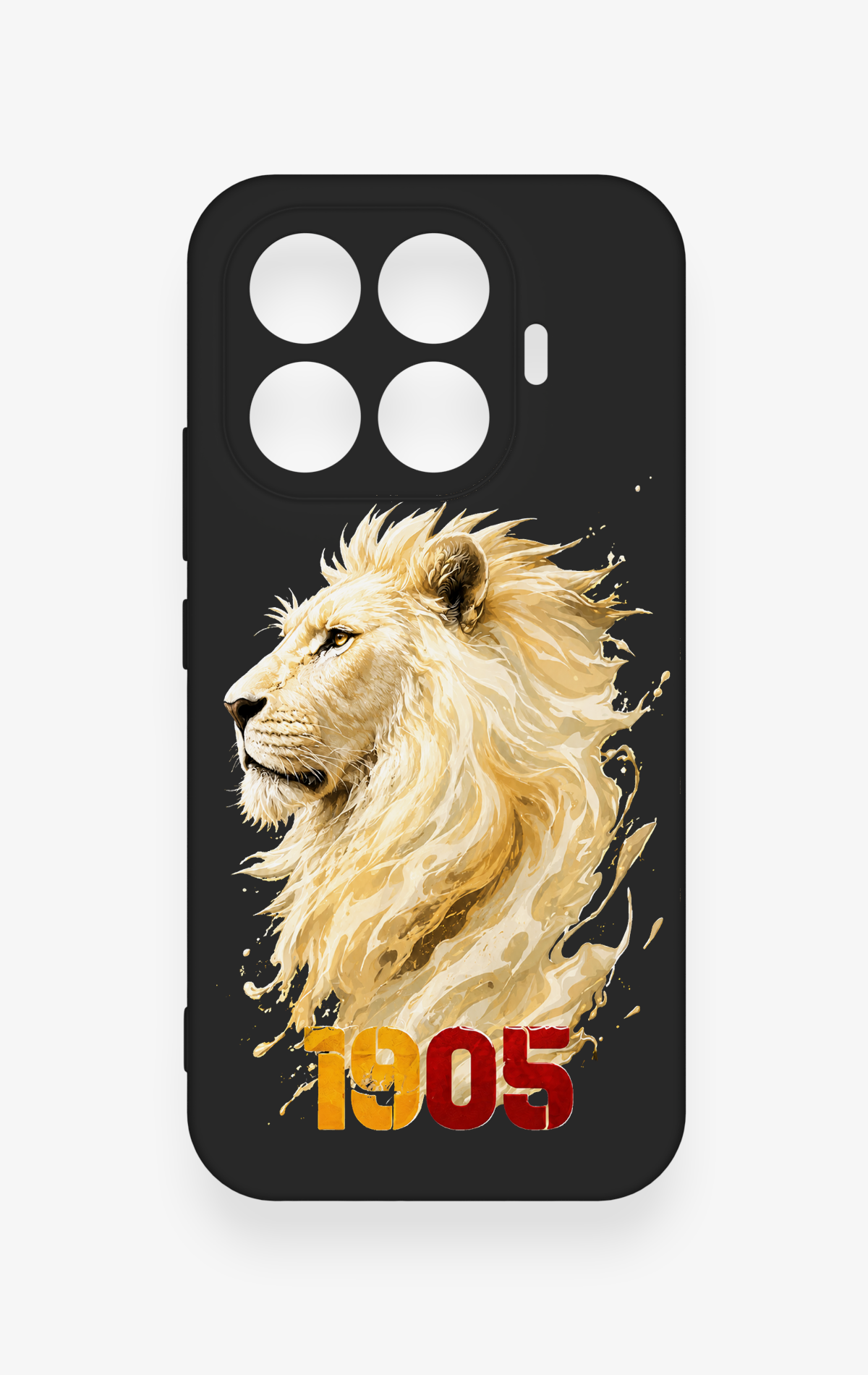 Mi 17T 5G Uyumlu Sarı Kırmızı 1905 Aslan Desenli Silikon Kılıf