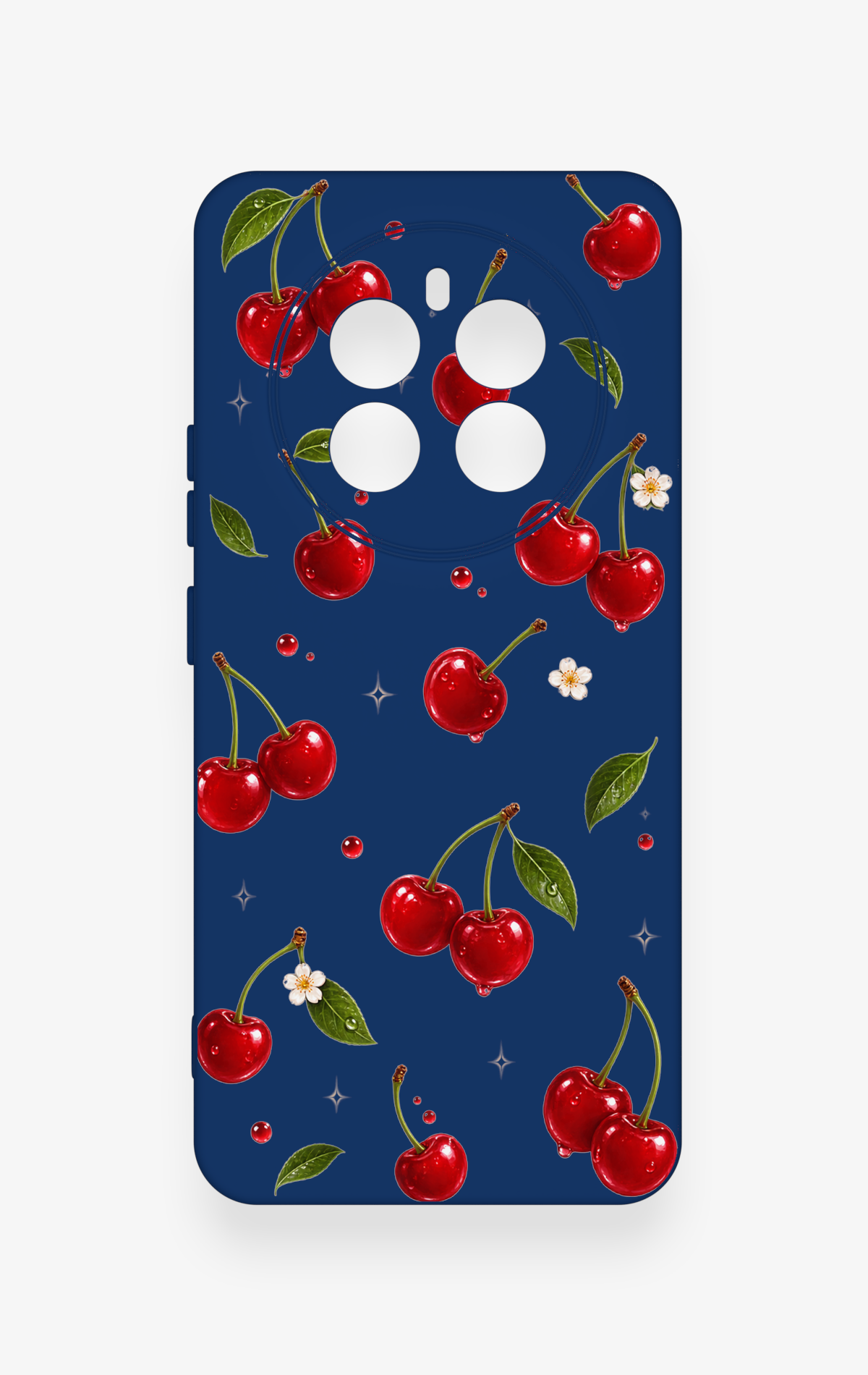 Realme 12 4G Uyumlu Kiraz Papatya Desenli Silikon Kılıf