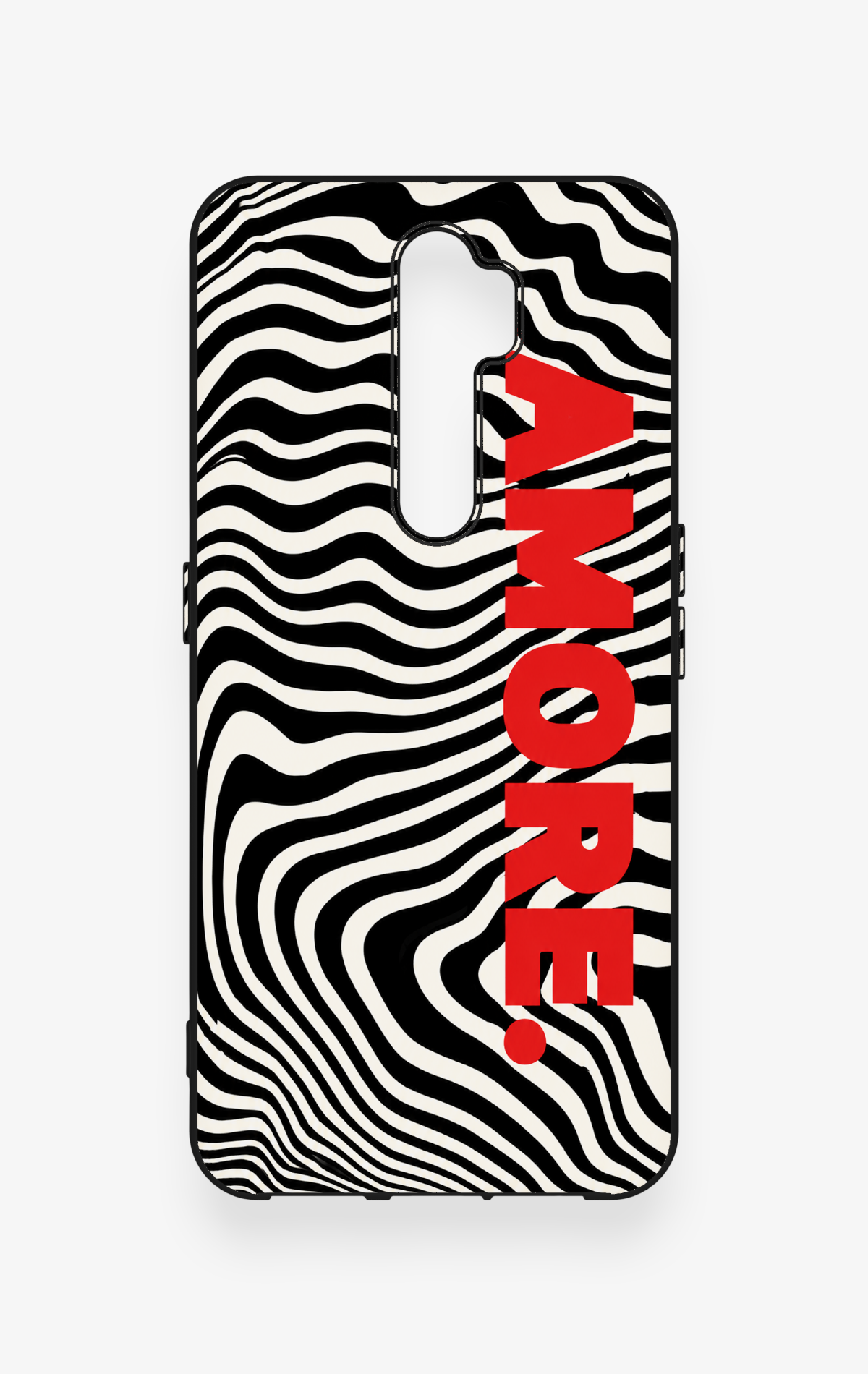 Oppo A5 2020 Uyumlu Zebra Amore Desenli Silikon Kılıf