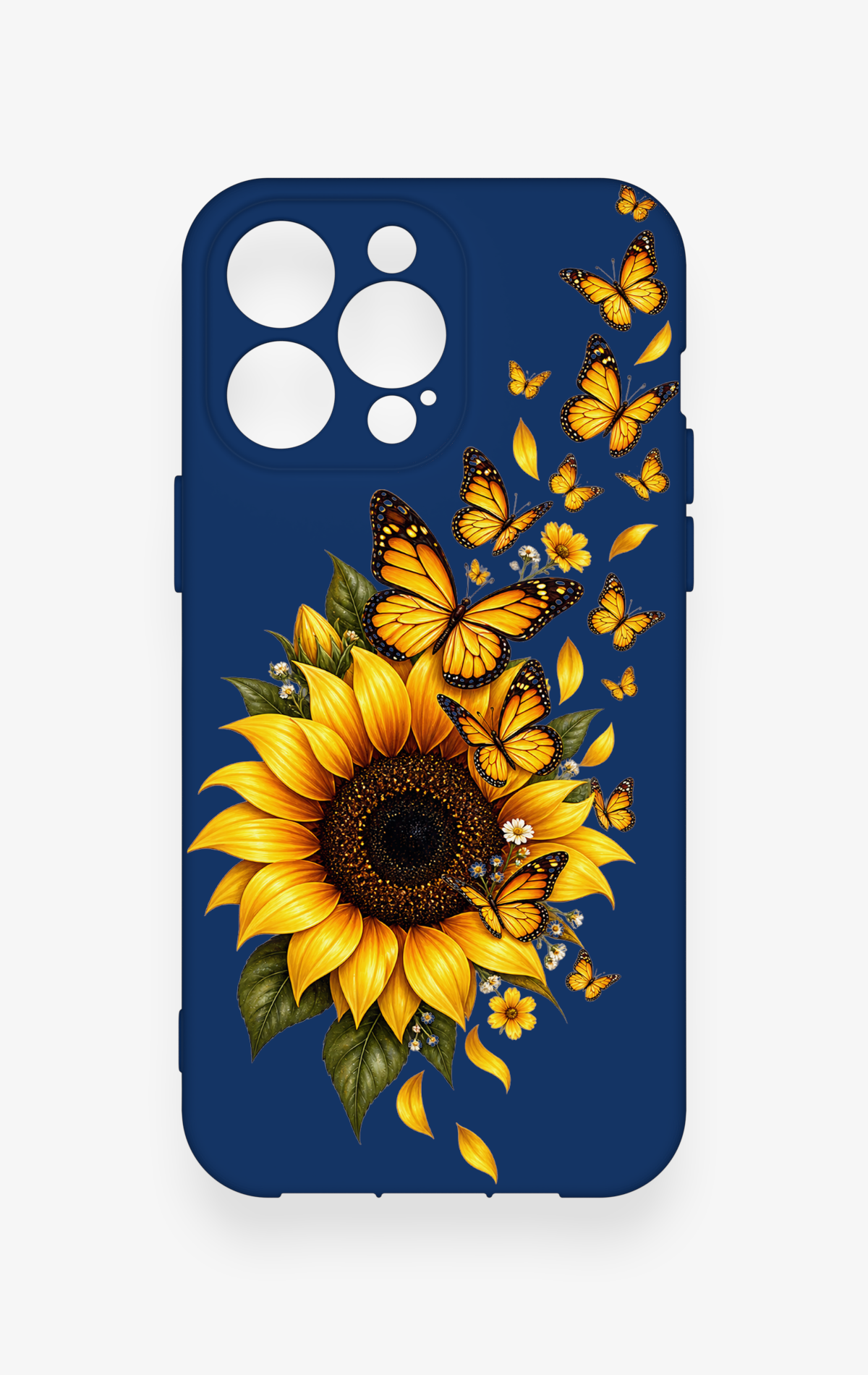 iPhone 13 Pro Max Uyumlu Ayçiçeği Desenli Silikon Kılıf