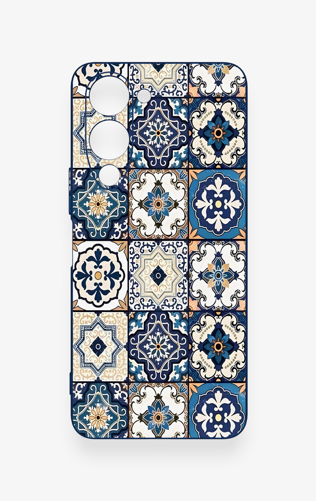 Vivo Y19 5G Uyumlu Mozaik Çini Desenli Silikon Kılıf