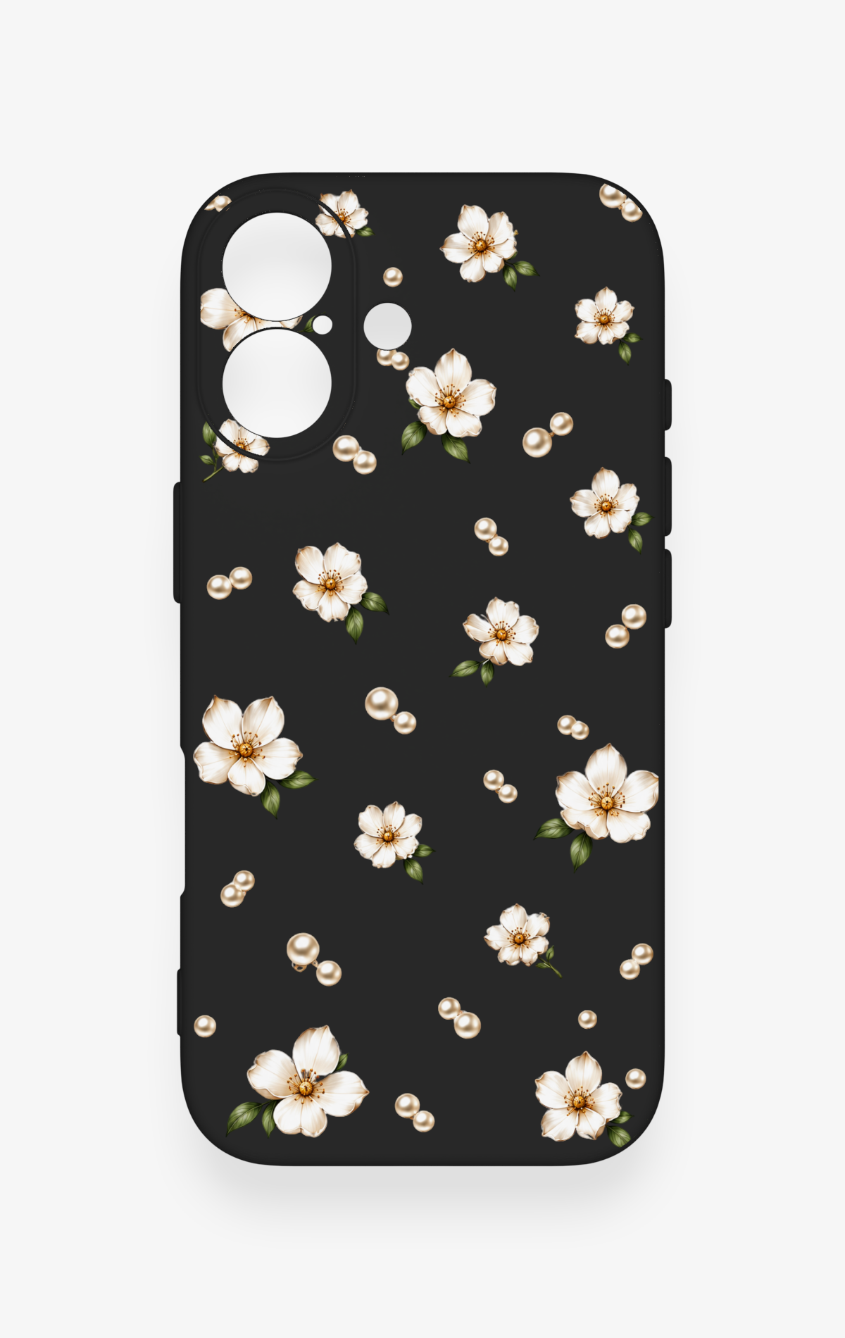 iPhone 17 Uyumlu İnci Papatya Desenli Silikon Kılıf