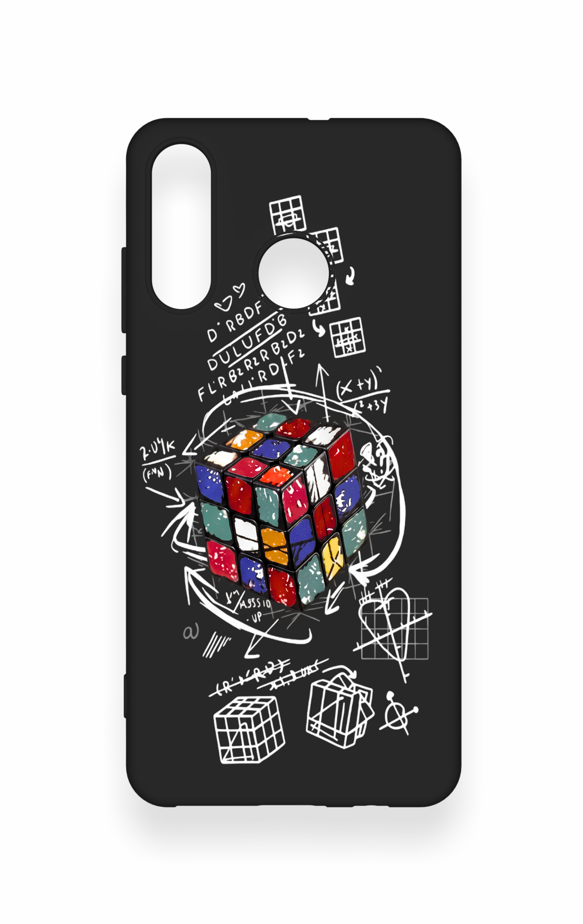 Huawei P30 Lite Uyumlu Rubik Küb Desenli Silikon Kılıf