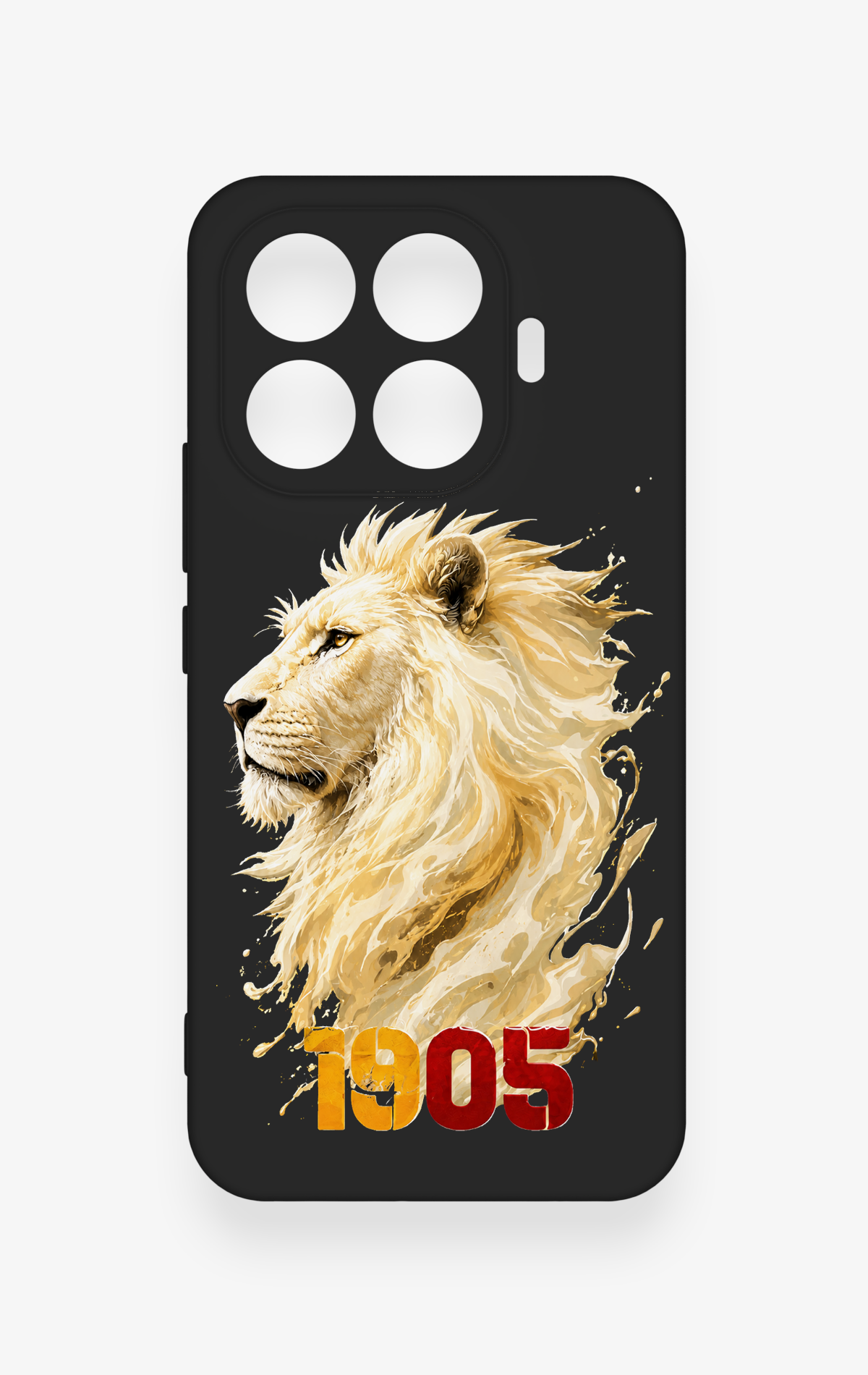 Mi 17T Pro 5G Uyumlu Sarı Kırmızı 1905 Aslan Desenli Silikon Kılıf