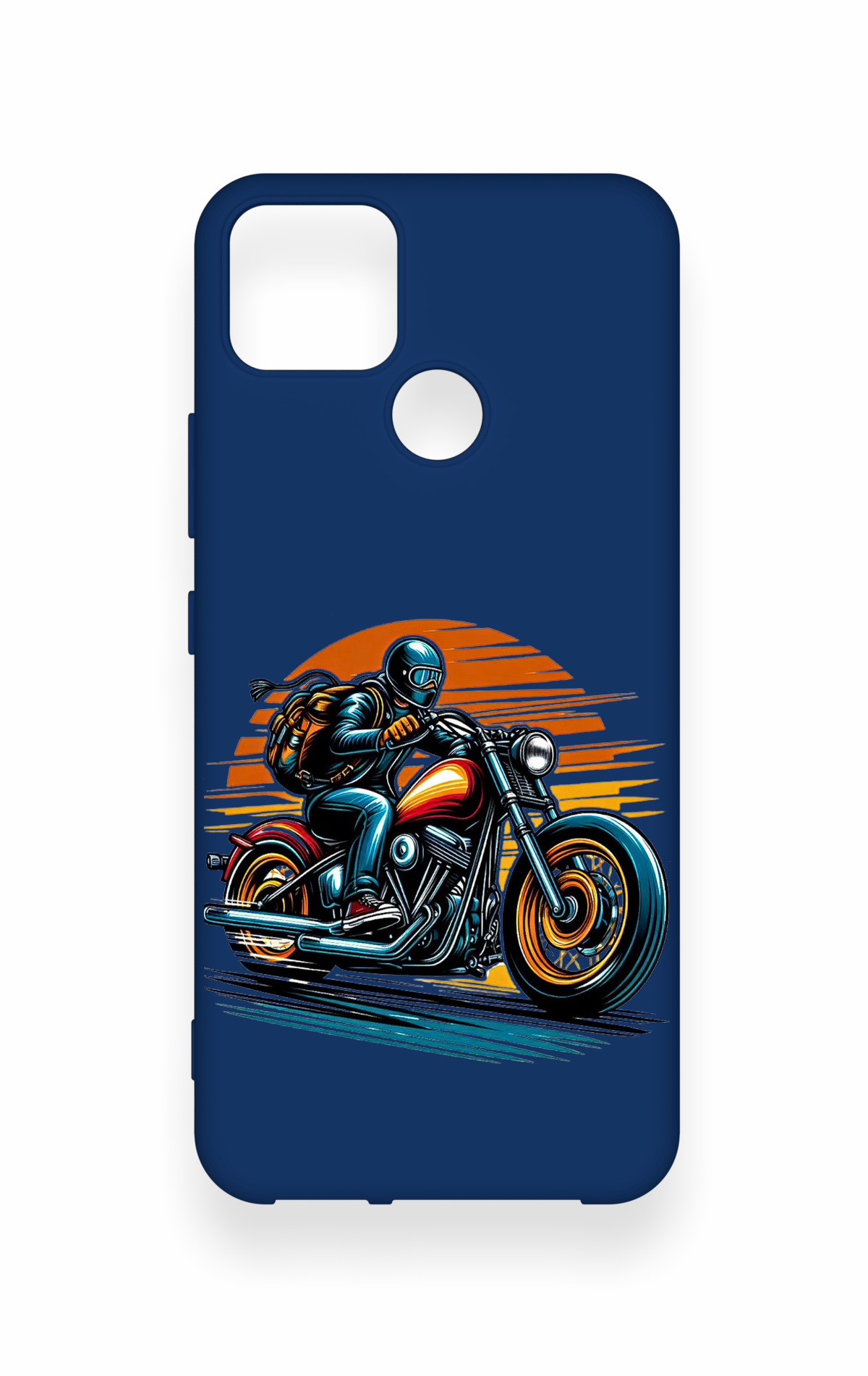 Realme C25 Uyumlu Moto Rider Desenli Silikon Kılıf