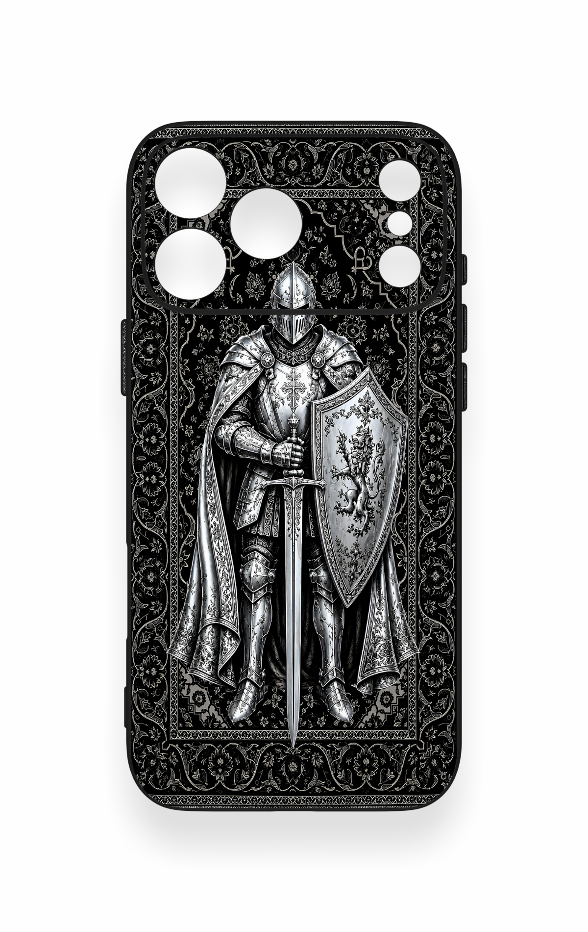 iPhone 17 Pro Max Uyumlu Şövalye Desenli Silikon Kılıf