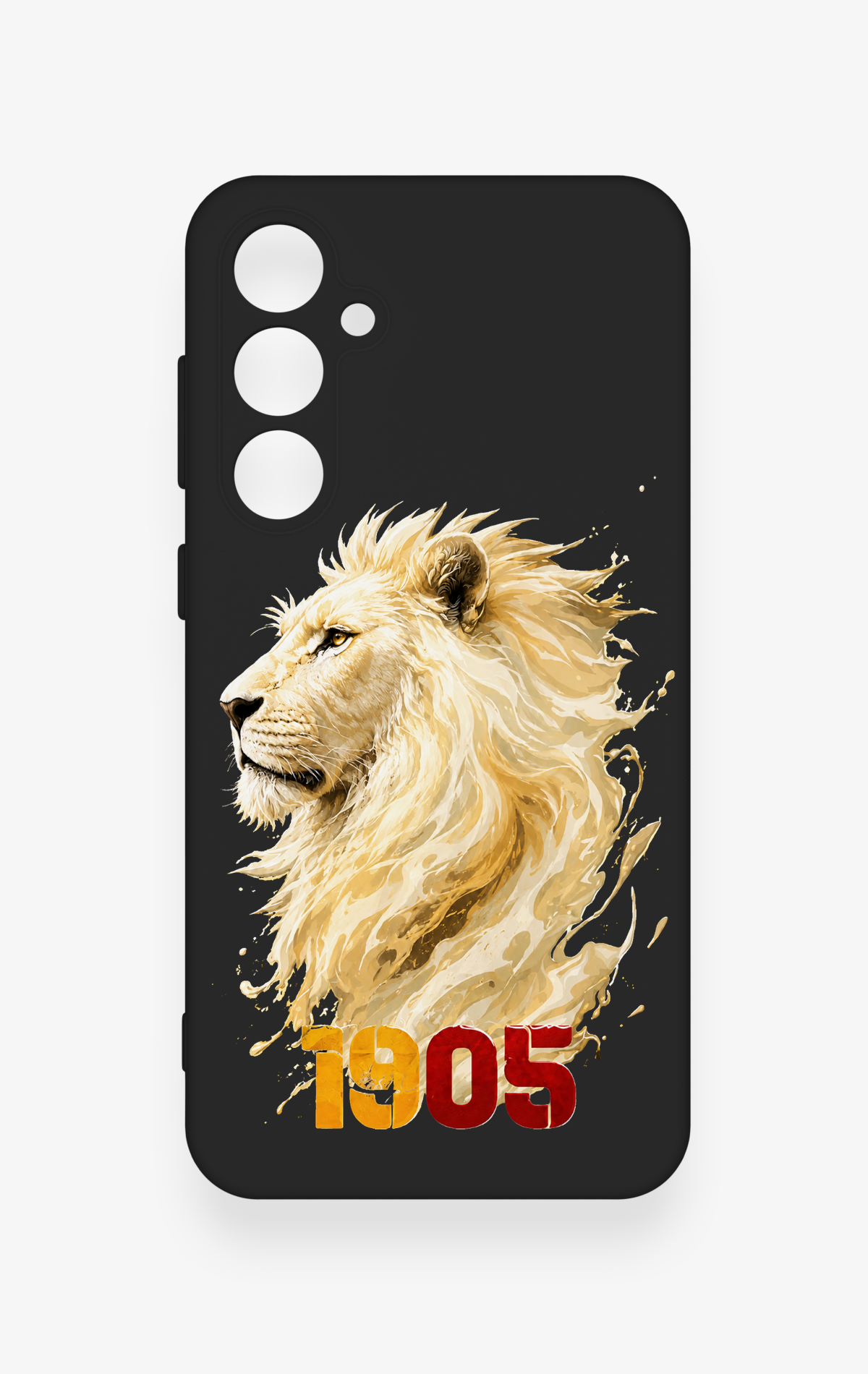 Samsung S23Fe Uyumlu Sarı Kırmızı 1905 Aslan Desenli Silikon Kılıf