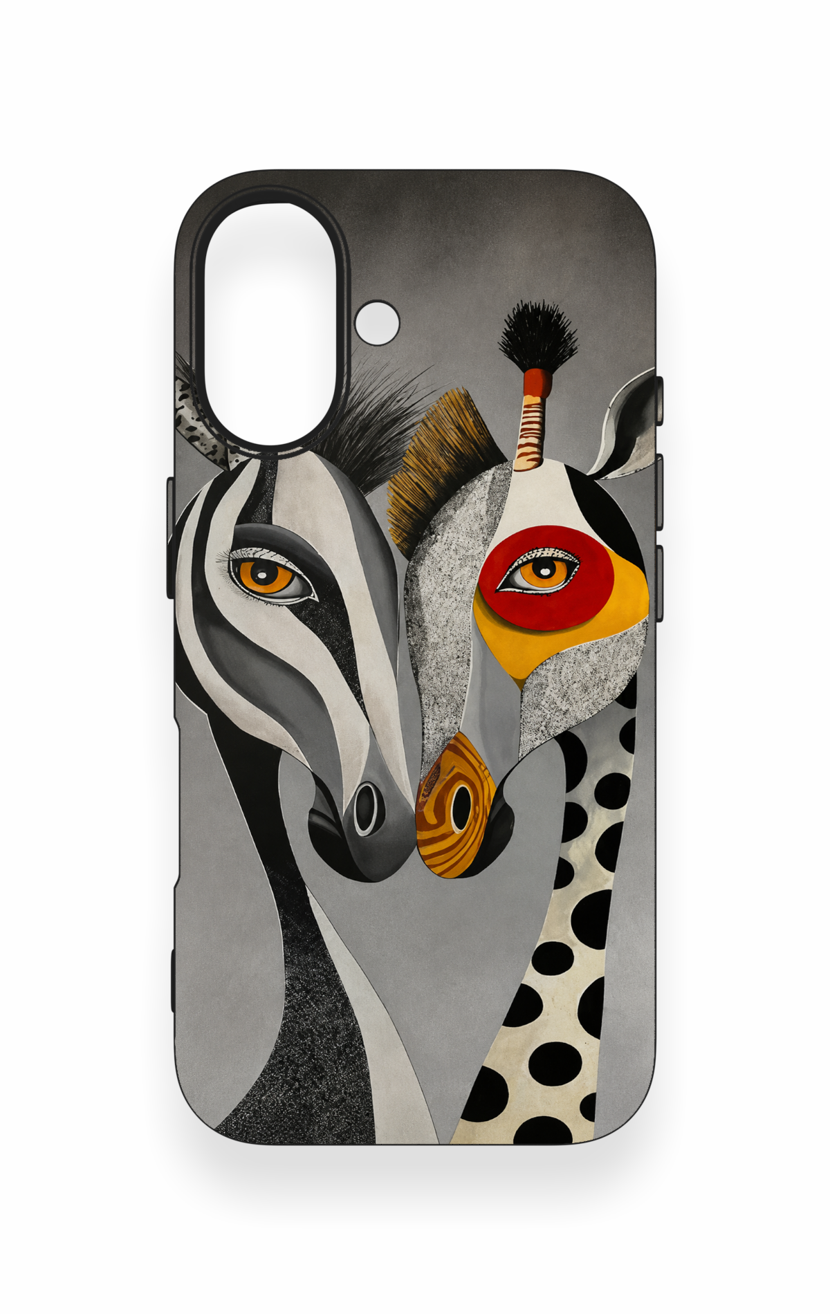 iPhone 16 Uyumlu Zebra ve Zürafa Desenli Silikon Kılıf