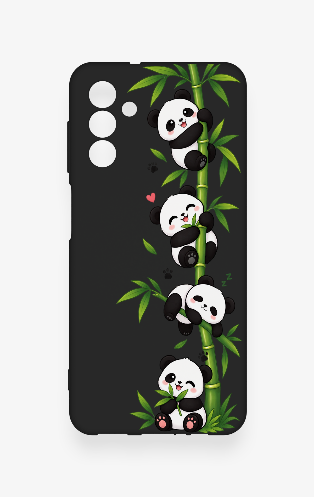 Samsung A04S Uyumlu Sevimli Panda Bambu Desenli Silikon Kılıf