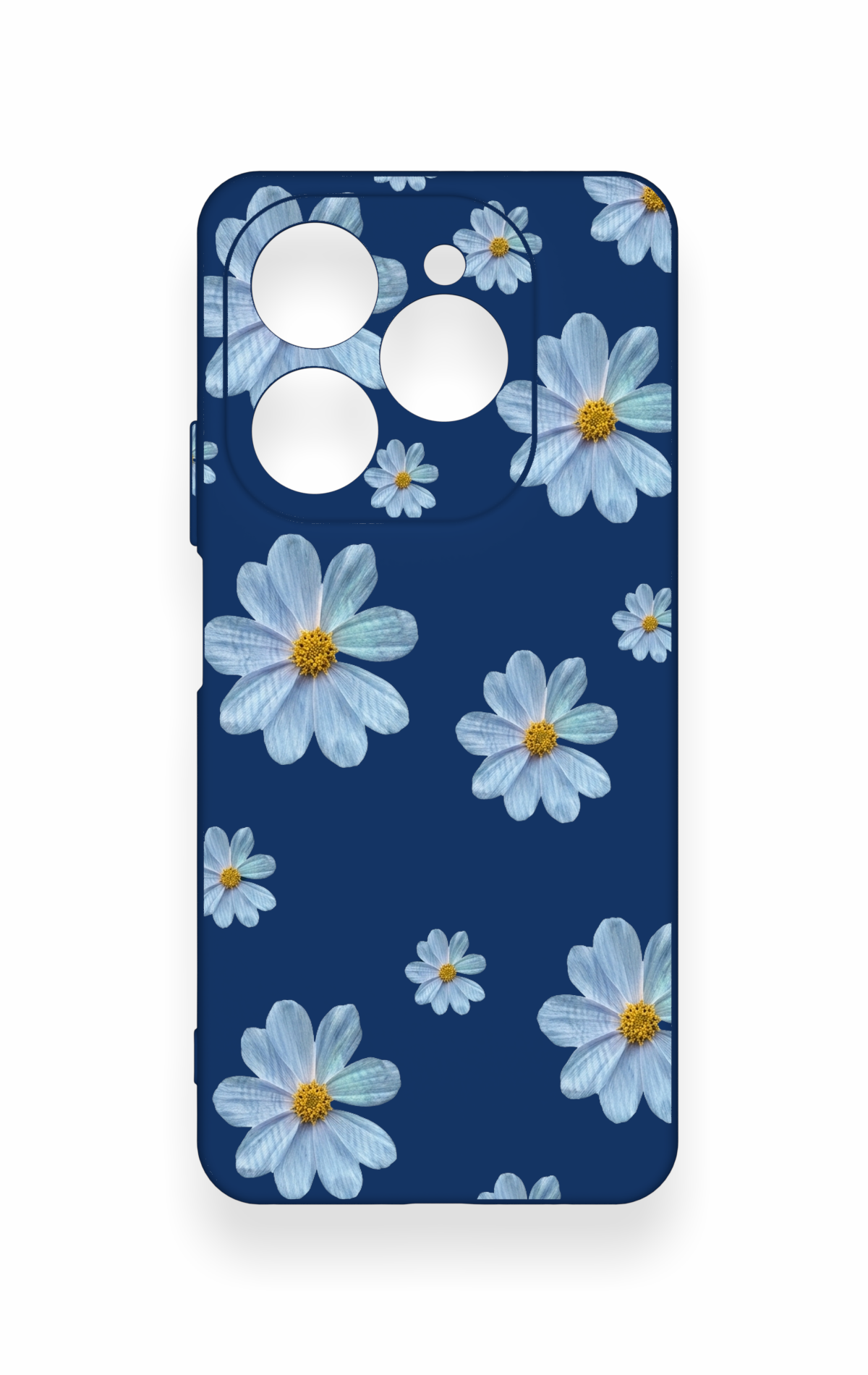 Tecno Spark 20 Pro Uyumlu Mavi Papatya Desenli Silikon Kılıf