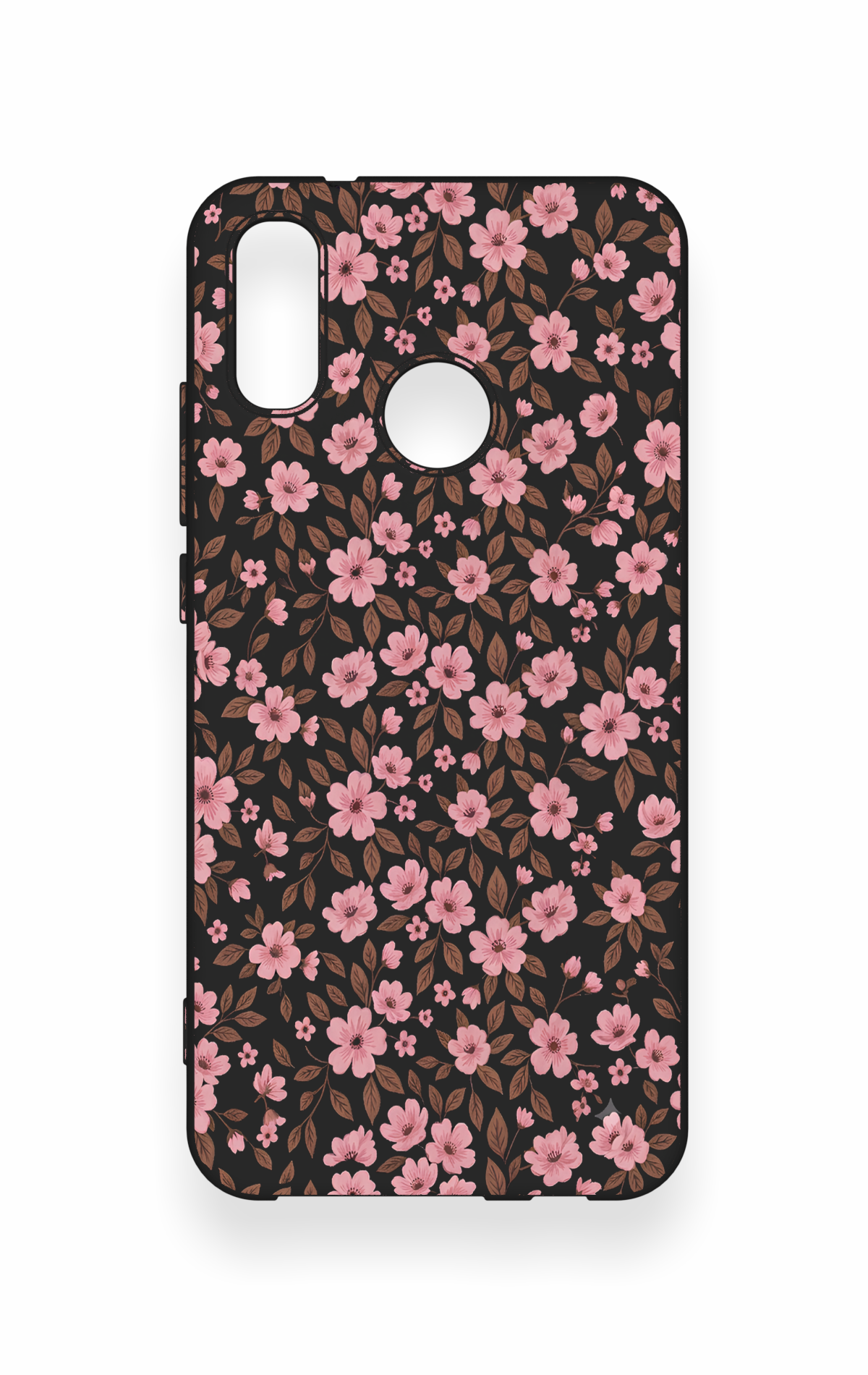 Huawei P20 Lite Uyumlu Mini Pembe Çiçek Desenli Silikon Kılıf