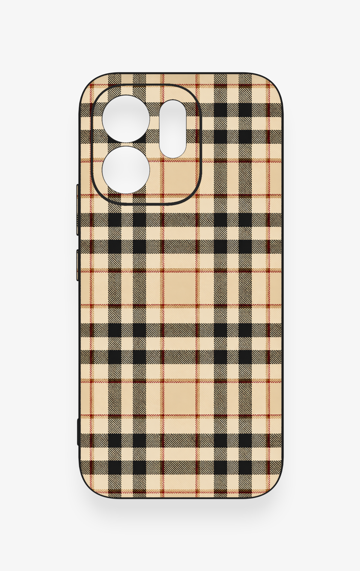 Vivo V70 5G Uyumlu Karamel Siyah Ekose Desenli Silikon Kılıf