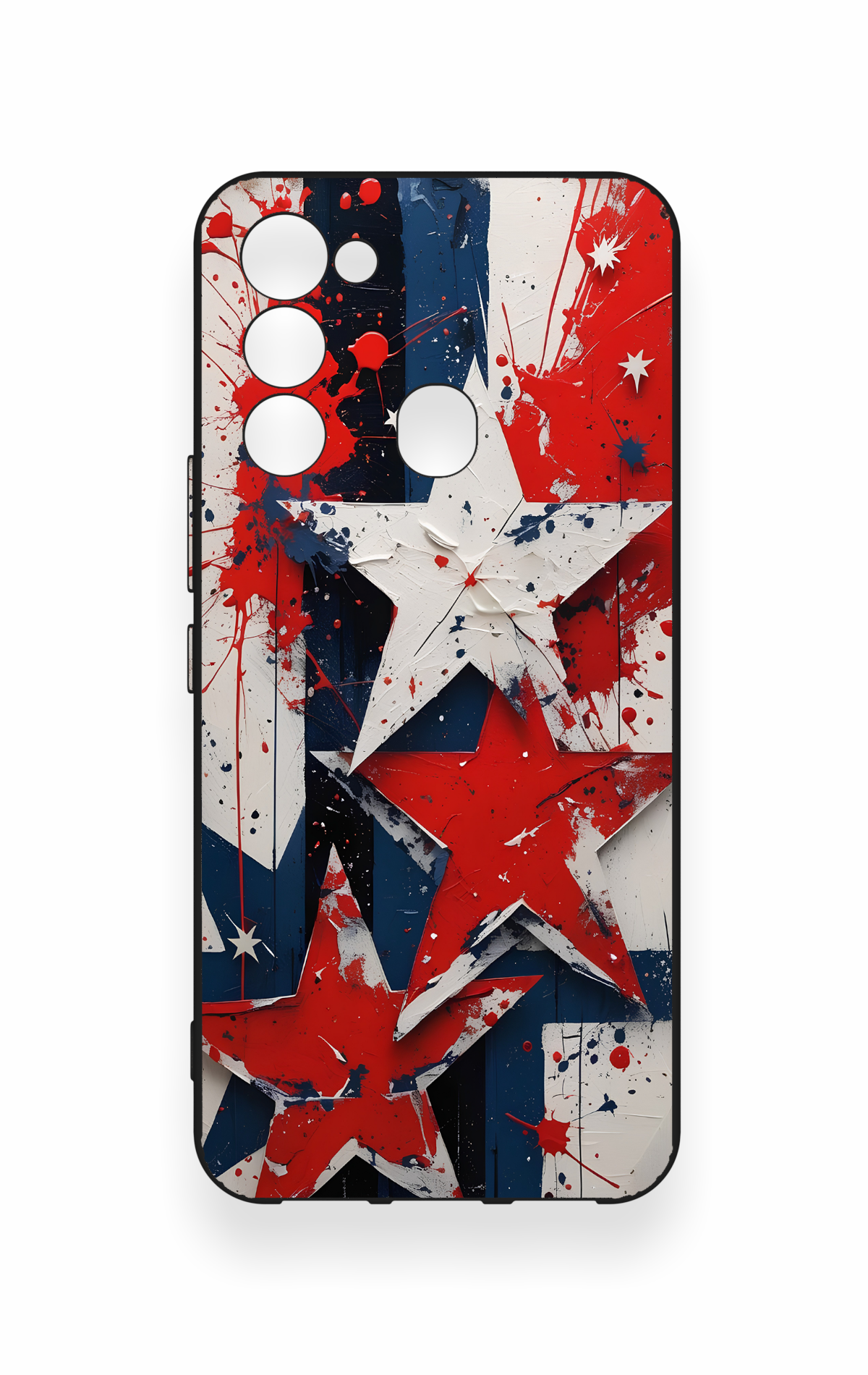 Tecno Spark 8C Uyumlu Star Flag Desenli Silikon Kılıf