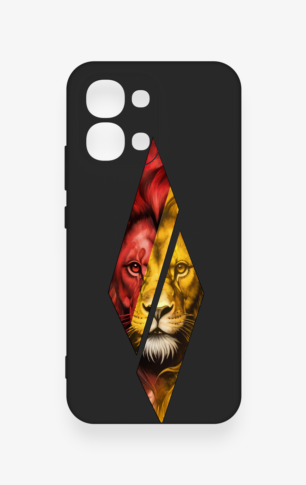 Oppo A6 Pro Uyumlu Kesik Aslan Desenli Silikon Kılıf