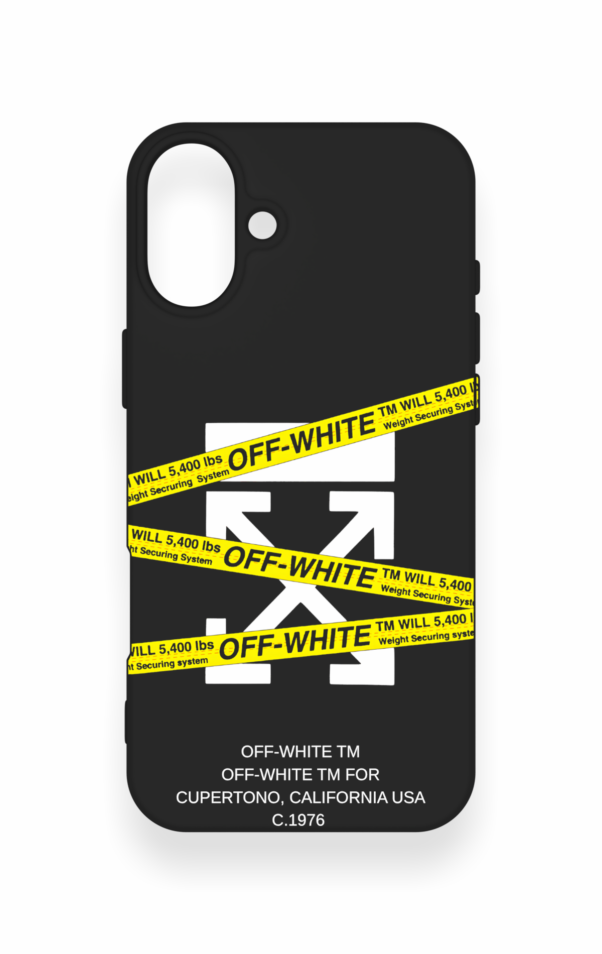 iPhone 16 Plus Uyumlu Off White Desenli Silikon Kılıf